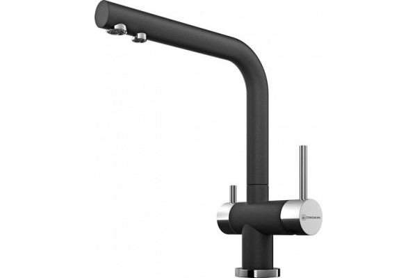 Смеситель Omoikiri Nagano BL 4047.8028 для кухонной мойки с фильтром, однорычажный, черный