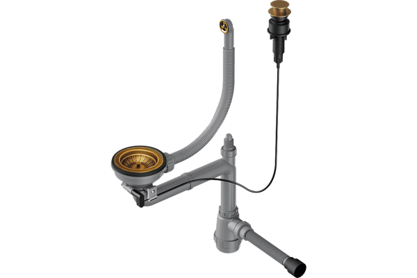 Сифон для мойки Omoikiri WK-1CL-R-A-AB022 античная латунь