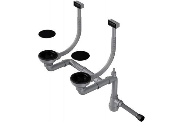 Сифон для мойки Omoikiri WK-2C-GB графит черный