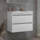 Тумба с раковиной Opadiris Фреш 70 белая, подвесная, с ящиками