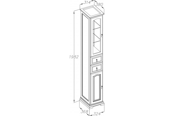 Шкаф-пенал Opadiris Риспекто 30 L, белый, подвесной, матовый
