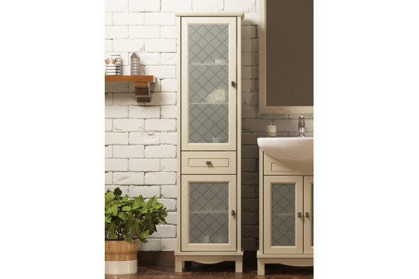 Шкаф-пенал Opadiris Омега 45 L, слоновая кость, напольный, матовый