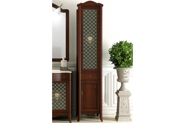 Шкаф-пенал Opadiris Виктория 40 орех R напольный, правый, ручки бронза