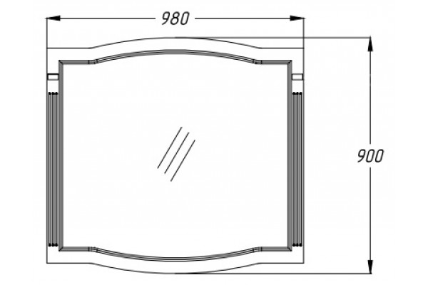Зеркало Opadiris Лаура 100 белое с патиной, прямоугольное,  в стиле ретро