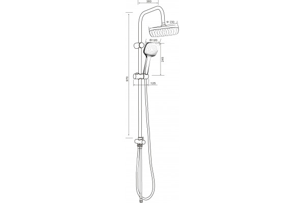 Душевая стойка Orange O-Shower OW04 хром, штанга 97 см, шланг 150 см