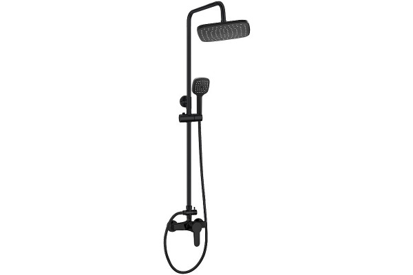 Душевая система Orange OneLife P01-912b черная, матовая, цвет черный, шланг металлический 150 см