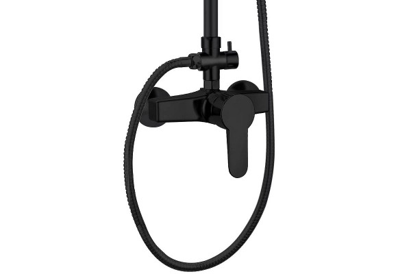 Душевая система Orange OneLife P01-912b черная, матовая, цвет черный, шланг металлический 150 см