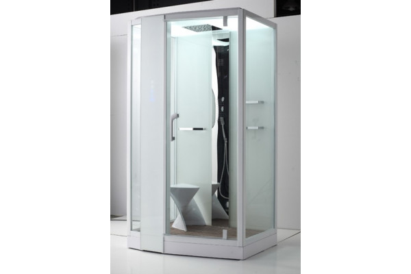 Душевая кабина Orans SR-89105LS белая, с баней, прямоугольная, поддон средний