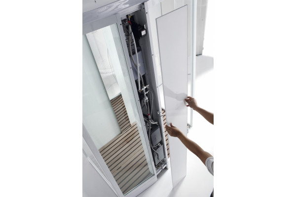 Душевая кабина Orans SR-89105LS белая, с баней, прямоугольная, поддон средний