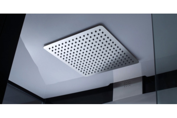 Душевая кабина Orans SR-89101LS черная, с баней, квадратная, поддон средний