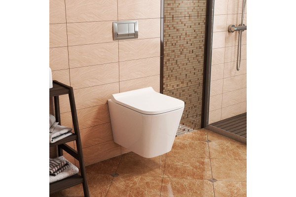 Унитаз подвесной Owl 1975 Ruta-H mini OWLT190403 безободковый белый, прямоугольный, 34x49 см
