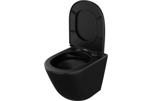 Унитаз подвесной Owl 1975 Vind Cirkel-H Matt Black OWLT190305 безободковый черный, 37x49 см