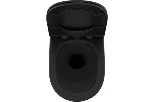 Унитаз подвесной Owl 1975 Vind Cirkel-H Matt Black OWLT190305 безободковый черный, 37x49 см