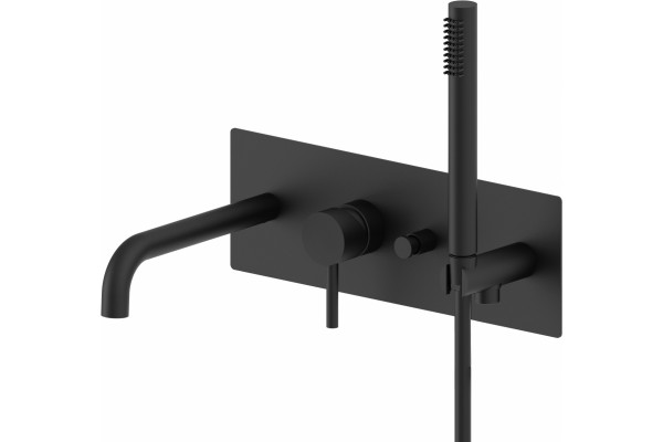 Смеситель Paffoni Light LIG001NO С ВНУТРЕННЕЙ ЧАСТЬЮ, для ванны с душем, однорычажный, черный