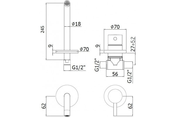 Смеситель Paffoni Light LIG007NO70 для раковины однорычажный, черный
