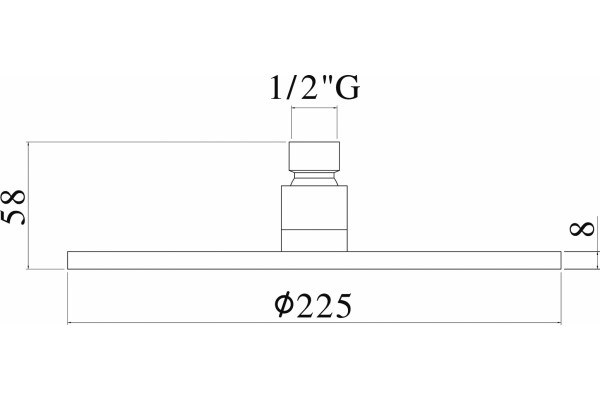 Верхний душ Paffoni Master ZSOF074ST цвет сталь, штанга 5.8 см, размер 22.5 см