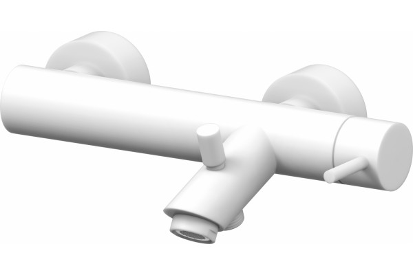 Смеситель Paffoni Light LIG022BO для ванны c душем, белый, однорычажный, длина излива 15.4 см