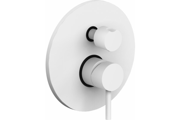 Смеситель Paffoni Light LIG018BO с внутренней частью, для ванны с душем, белый, однорычажный