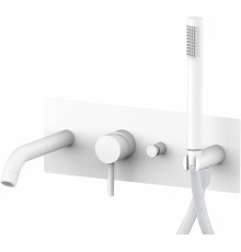 Смеситель Paffoni Light LIG001BO с внутренней частью для ванны с душем, белый, однорычажный, длина излива 20.2 см