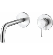 Смеситель Paffoni Light LIG006ST70 с внутренней частью для раковины, сталь, однорычажный, длина излива 17.5 см