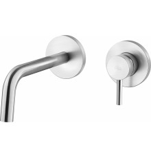 Смеситель Paffoni Light LIG007ST70 с внутренней частью для раковины, сталь, однорычажный, длина излива 24.5 см