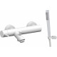 Смеситель Paffoni Light LIG023BO для ванны с душем, белый матовый, однорычажный, длина излива 15.4 см