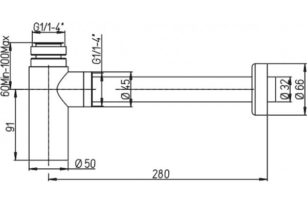 Сифон для раковины Paini Cox 78PZ849 черный