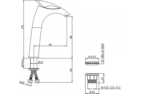 Смеситель Paini F1 F1CR211LL2SSSRKM для раковины однорычажный, хром