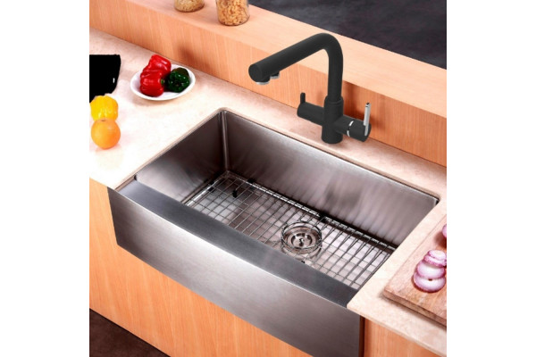 Смеситель Paini Arena 92446433VE7B90DALM для кухонной мойки однорычажный, черный