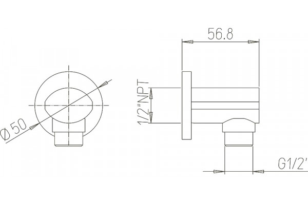Шланговое подключение Paini 86CR503P хром, штанга 5.6 см