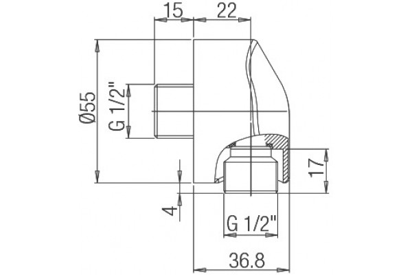 Шланговое подключение Paini Lux 50CR503LP хром, штанга 5.9 см