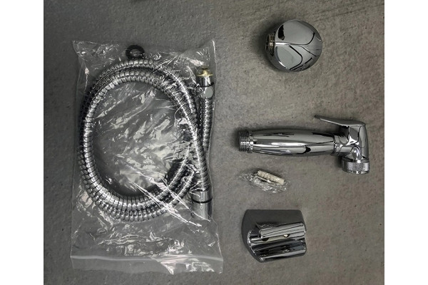 Гигиенический душ Paini Aria 53CR174KIT хром, штанга 16.835 см, шланг двойная оплетка, металлический 100 см