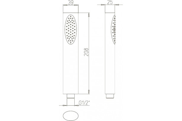 Душевая лейка Paini Ovo 86CR155 хром, штанга 20.8 см