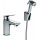 Смеситель для раковины Paini Laguna LACR205/574 с гигиеническим душем, хром, однорычажный, длина излива 11.8 см