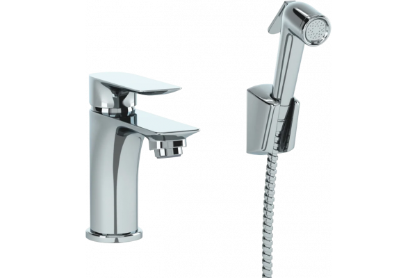 Смеситель для раковины Paini Garda 76CR205/574 с гигиеническим душем, однорычажный, хром