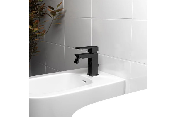 Смеситель для биде Paini Dax-R 84PZ306R черный матовый однорычажный, длина излива 11.3 см