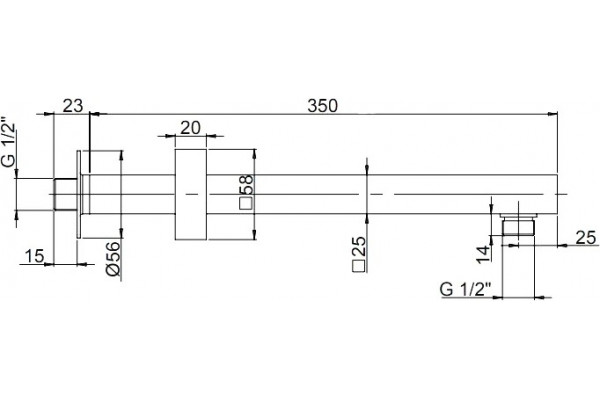Кронштейн для верхнего душа Paini 50PZ745QQ35 цвет черный, штанга 6.5 см