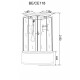 Душевая кабина Parly Classic CE118 118x118х215 профиль хром, стекло тонированное, четверть круга, поддон глубокий