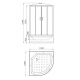 Душевая кабина Parly Classic EC1021 100х100х215 профиль белый, стекло тонированное, четверть круга, поддон глубокий