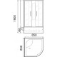 Душевая кабина Parly Effect TMF901 85х85, с высоким поддоном, без крыши, профиль белый, стекло матовое, четверть круга, двери раздвижные