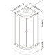 Душевая кабина Parly Classic CM101 100х100, с поддоном, монтаж без силикона, четверть круга, стекло тонированное