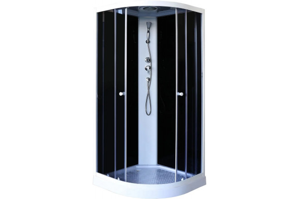 Душевая кабина Parly Classic Эконом EC1031 100х100, с поддоном, монтаж без силикона, четверть круга, стекло тонированное