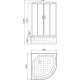 Душевая кабина Parly Classic Эконом EC921 90х90, с высоким поддоном, монтаж без силикона, четверть круга, стекло тонированное