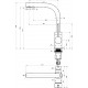 Смеситель Paulmark Es213011-DGCR для кухонной мойки, графит-хром, однорычажный, высота излива 21.4 см