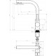 Смеситель Paulmark Es213011-DGCR для кухонной мойки, графит-хром, однорычажный, высота излива 21.4 см