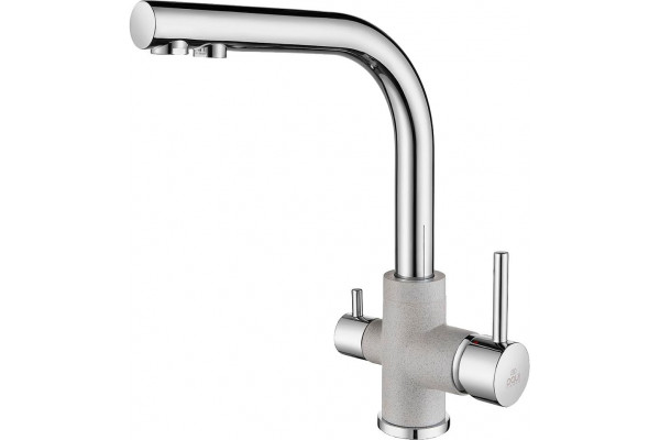 Смеситель Paulmark Es213011-GRCR для кухонной мойки однорычажный, высота излива 18.7 см