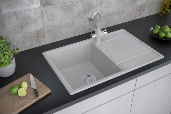 Смеситель Paulmark Es213011-GRCR для кухонной мойки однорычажный, высота излива 18.7 см