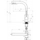 Смеситель Paulmark Es213011-BLCR для кухонной мойки однорычажный, высота излива 18.7 см