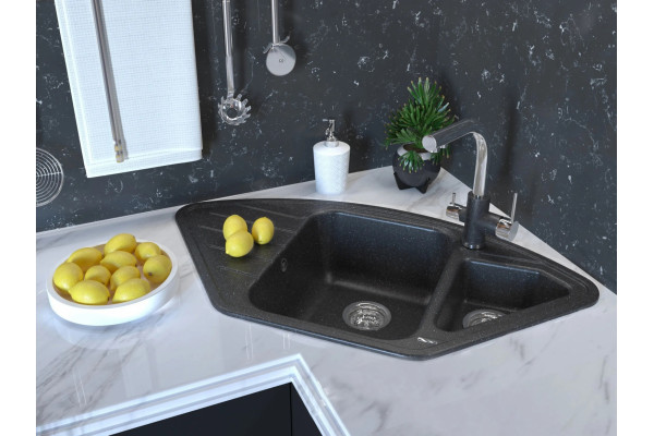 Смеситель Paulmark Es213011-BLCR для кухонной мойки однорычажный, высота излива 18.7 см