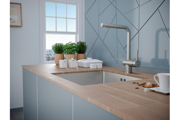 Смеситель Paulmark Spring Sp212067-SS для кухонной мойки однорычажный, сталь